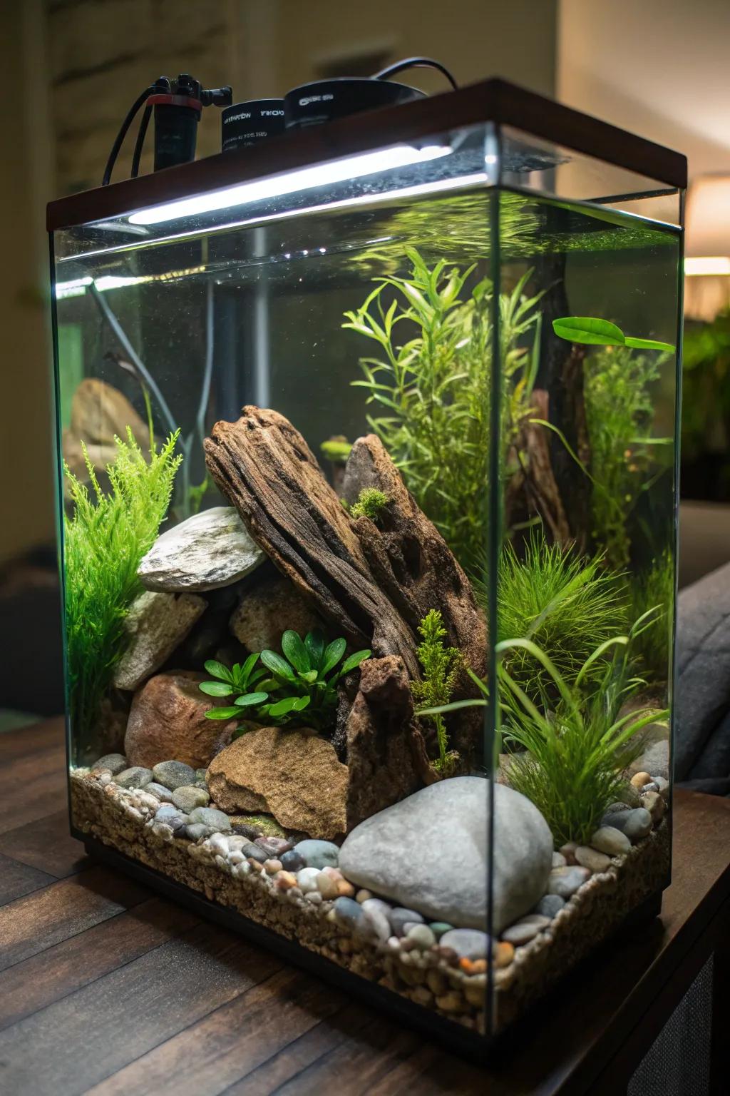 An authentic aquascape introduces an element of untouched nature into your home.