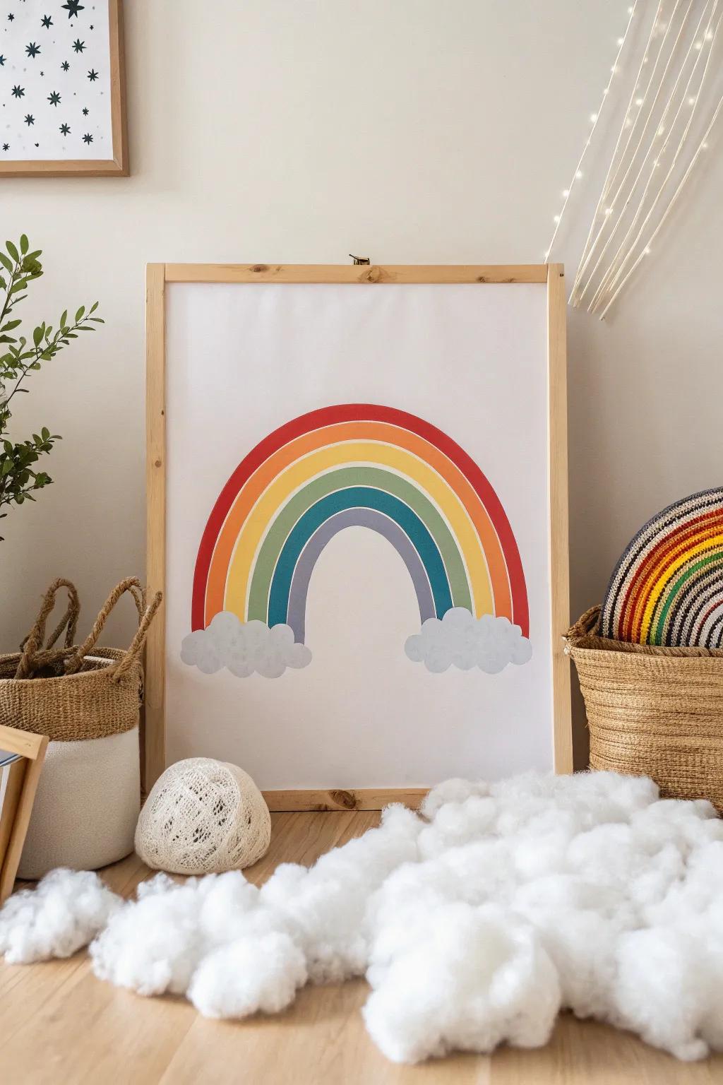 Infuse your space with a touch of magic with this Rainbow and Clouds creation—where charm meets simplicity!