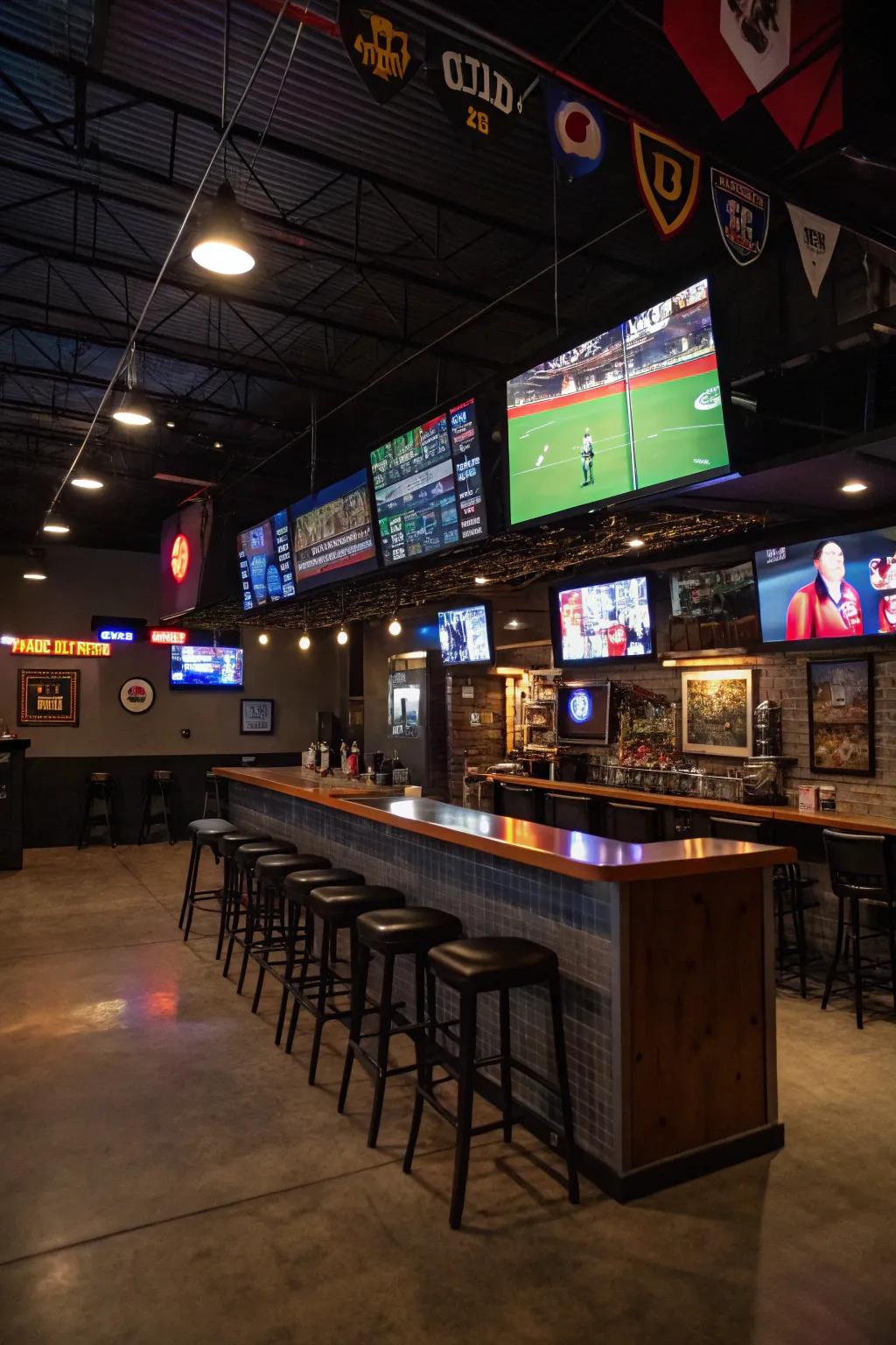 Experience game days like never before with your own sports bar right in the garage.