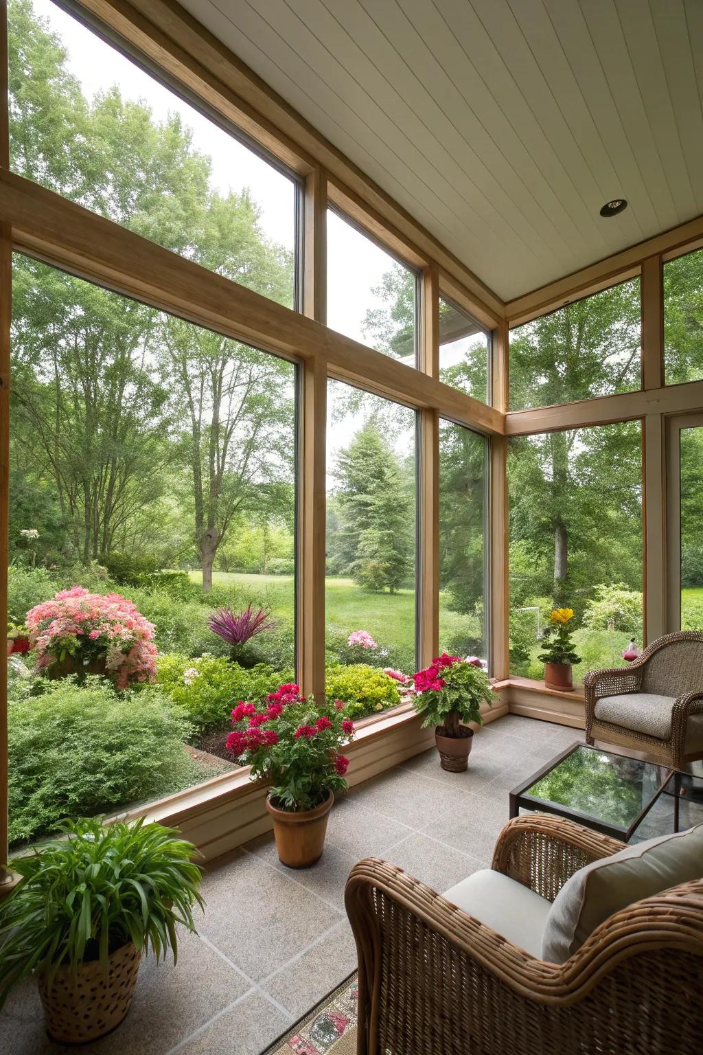 Maximize the sunlight with large picture windows.