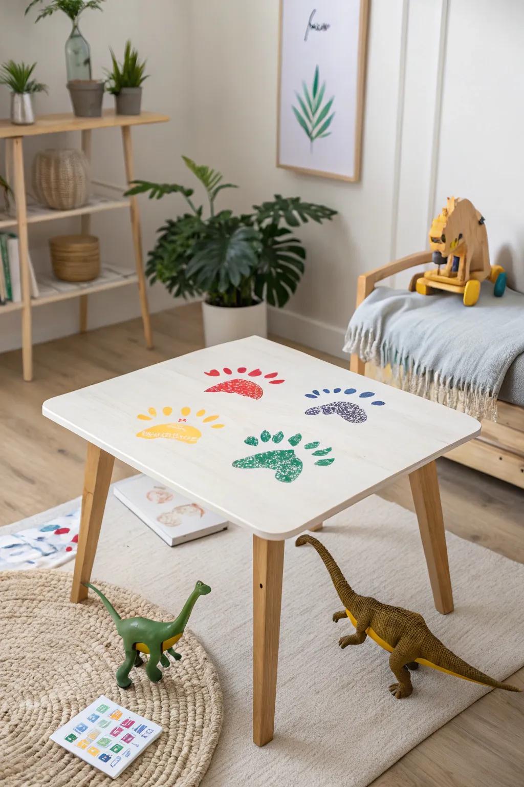 Let your toddler's creativity run wild with this prehistoric project! 🦖🎨 #GiantFootprints #ToddlerCrafts
