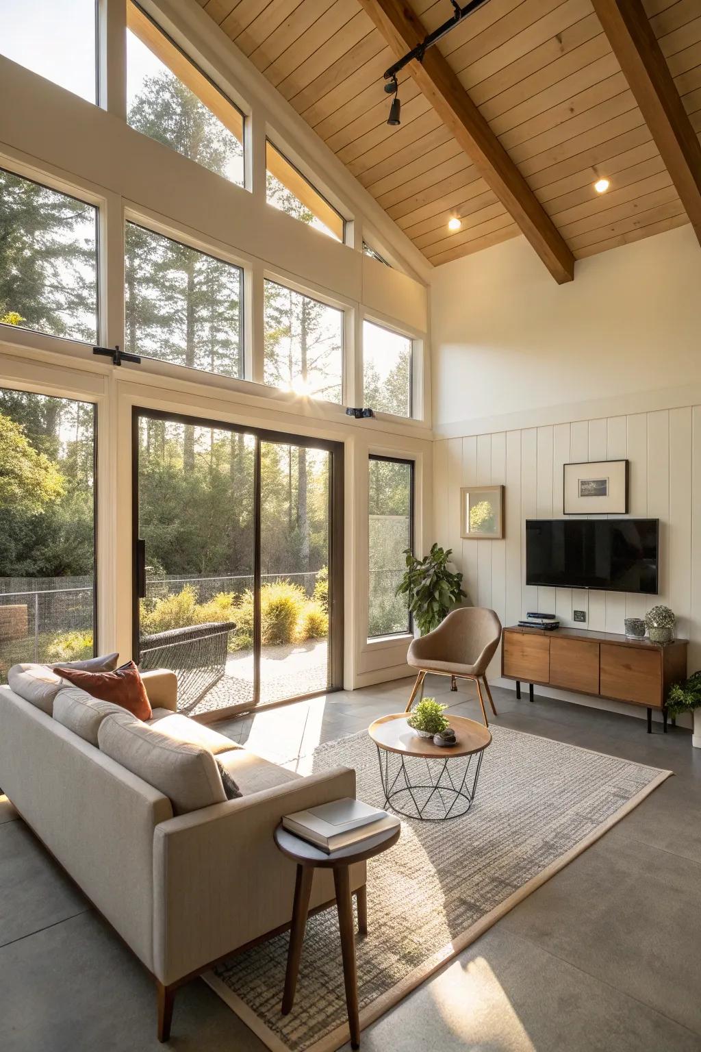 A fluid layout enhances the perception of space within compact ADUs.