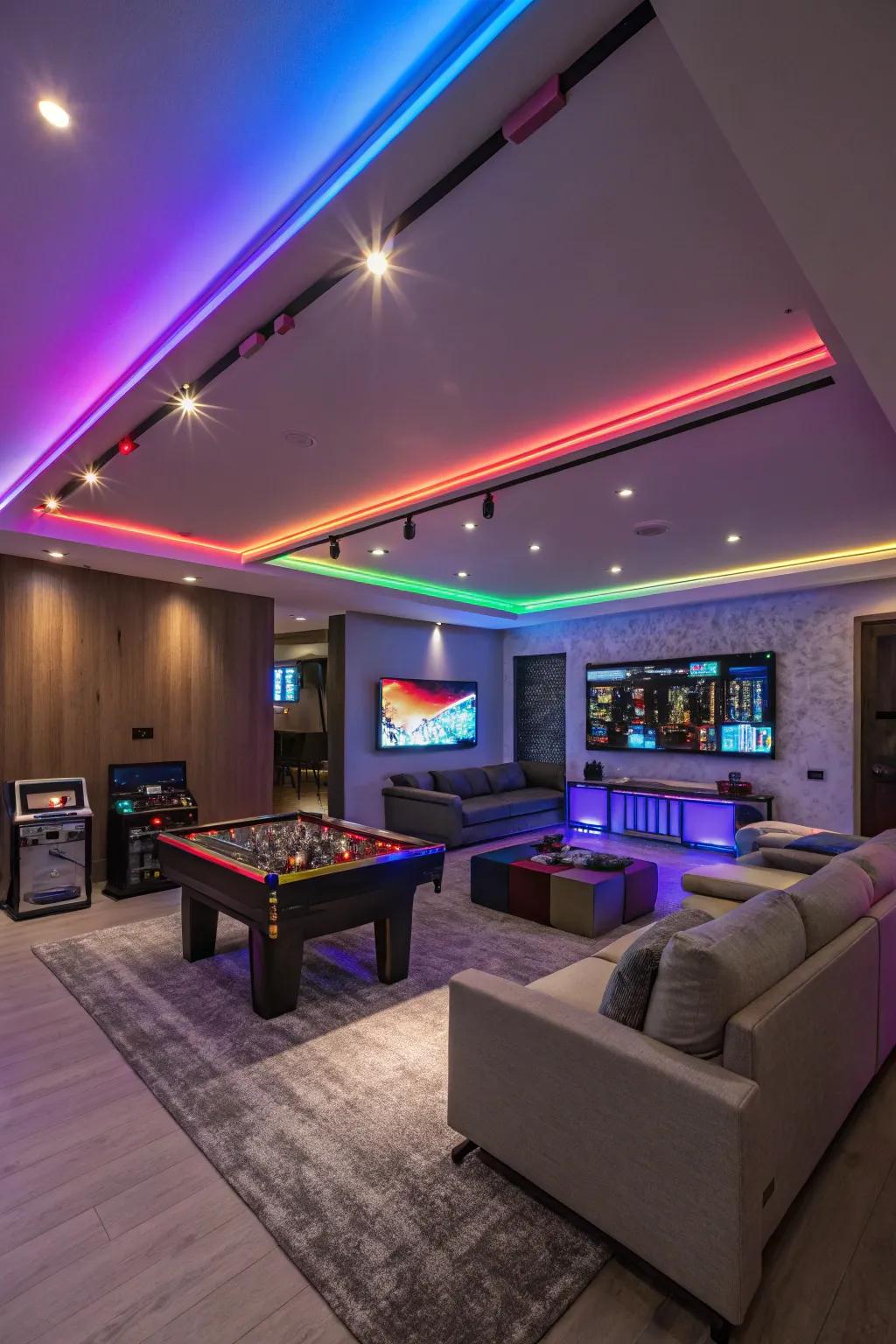 Diode lighting possesses the incredible potential to revolutionize your game room’s atmosphere, infusing it with lively hues and thrilling energy.