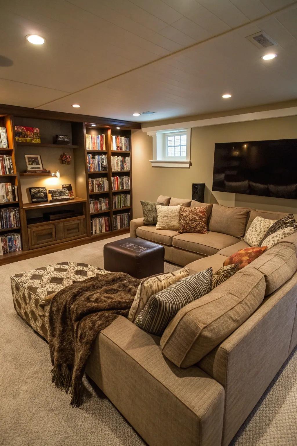 A divisible couch easily conforms to atypical room layouts.