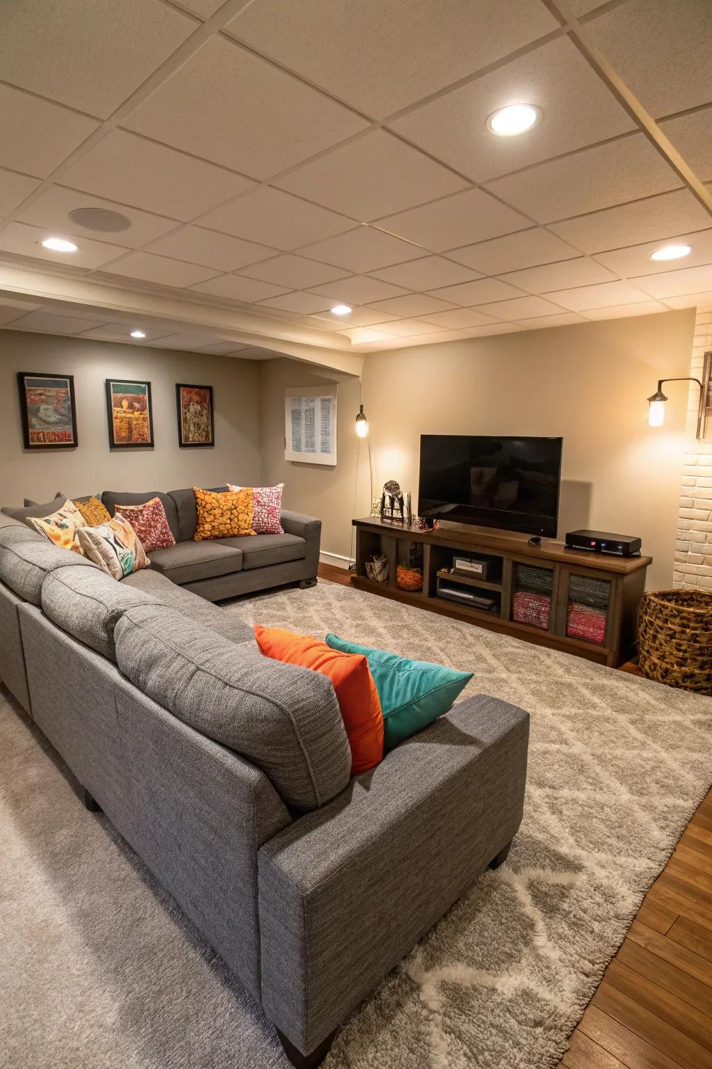 A sumptuous sectional sofa ideal for unwinding and comfort.