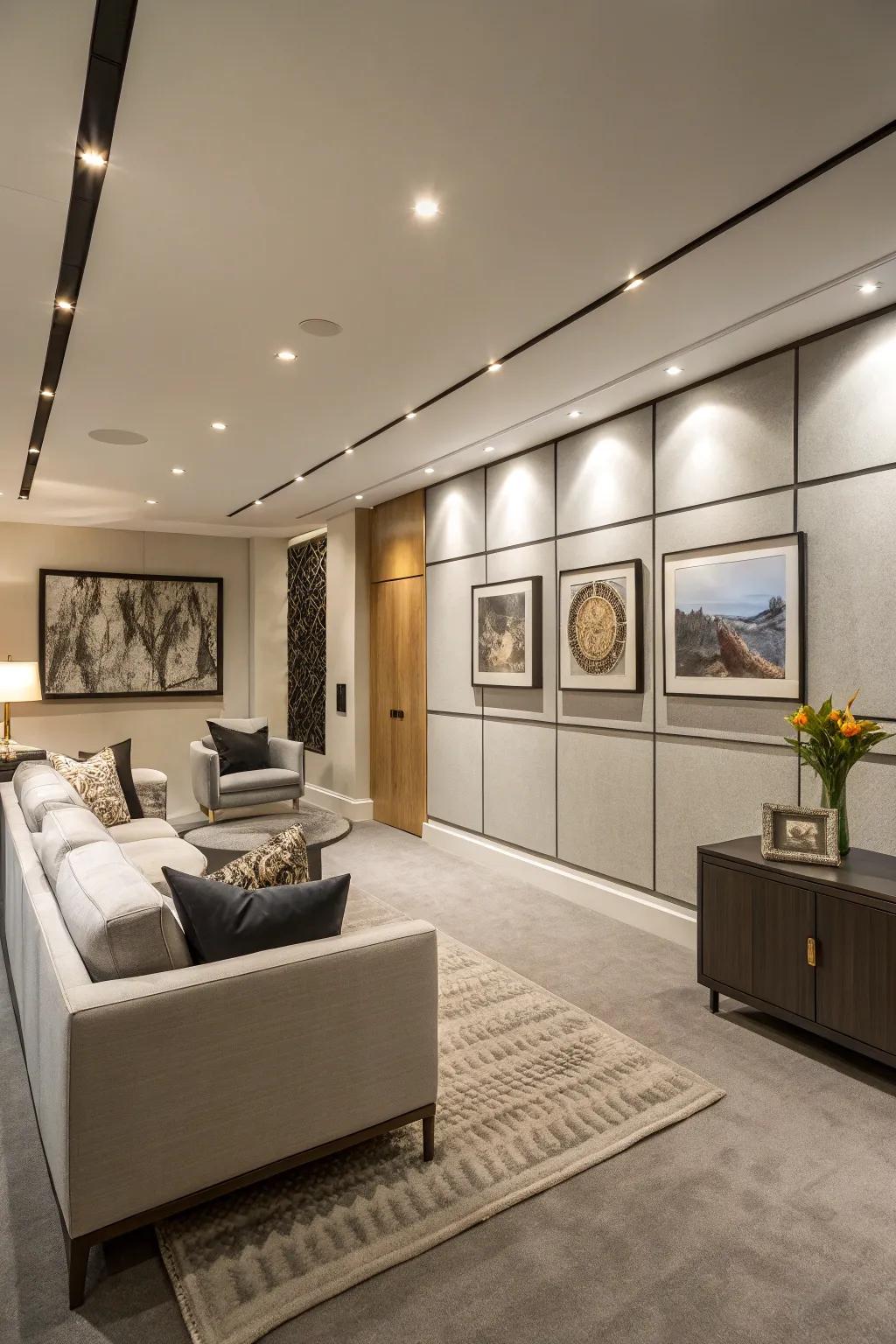 Sleek, modern finishes elevate any basement to an elegant space.