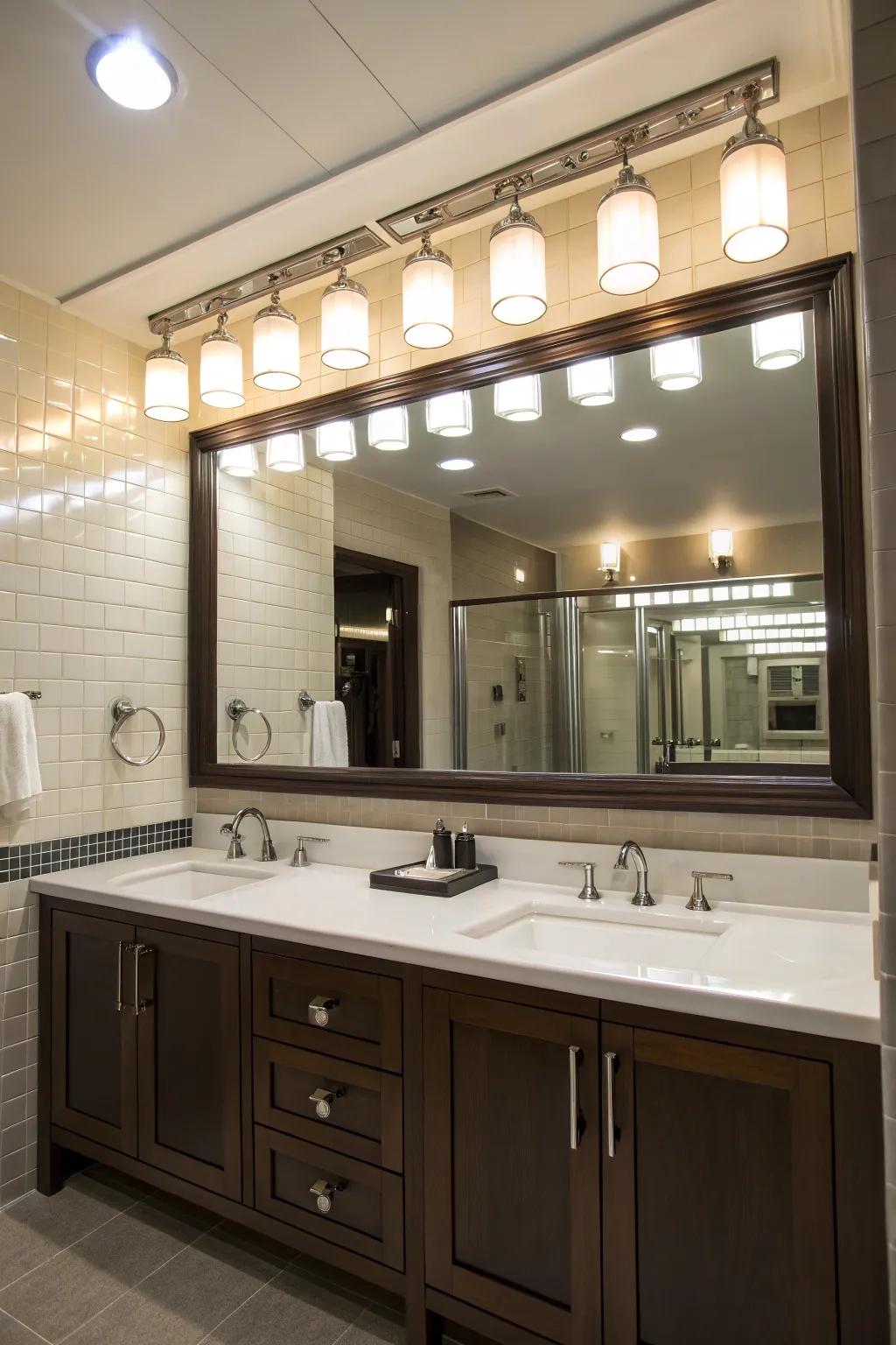 Vanity lighting offering both clarity and sophistication.