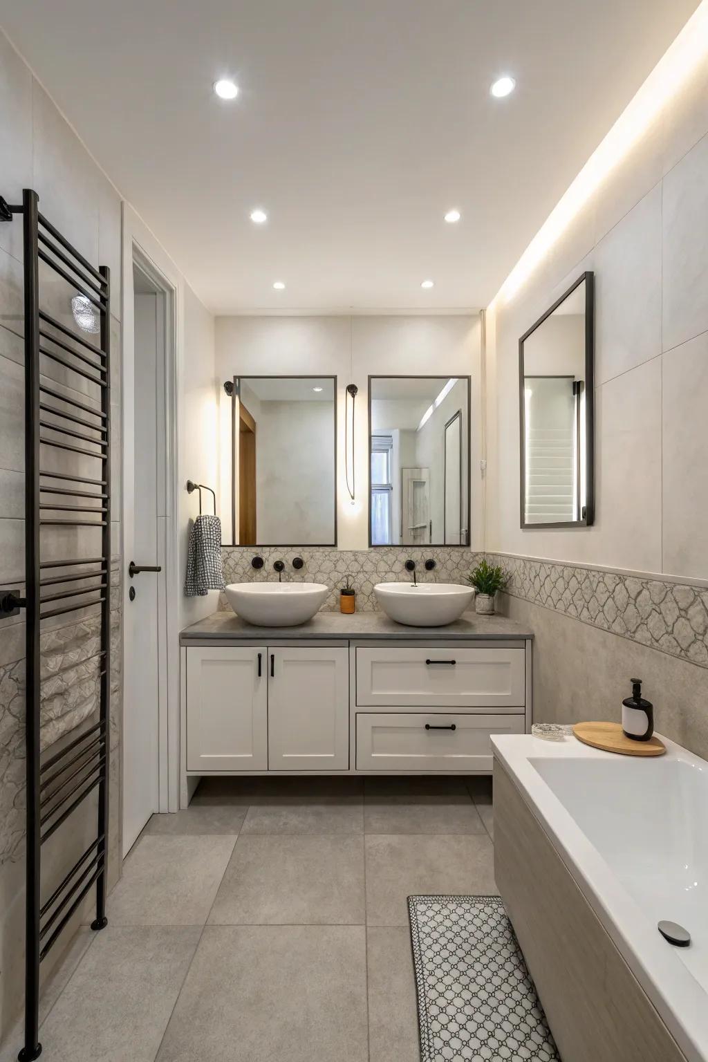 A minimalist bathroom that exemplifies calm and understated design.