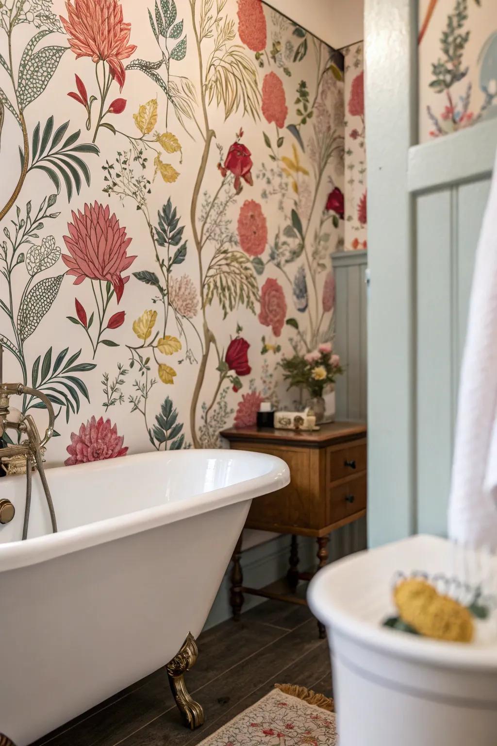 Floral patterns can breathe new life into your bathroom, offering a serene escape.