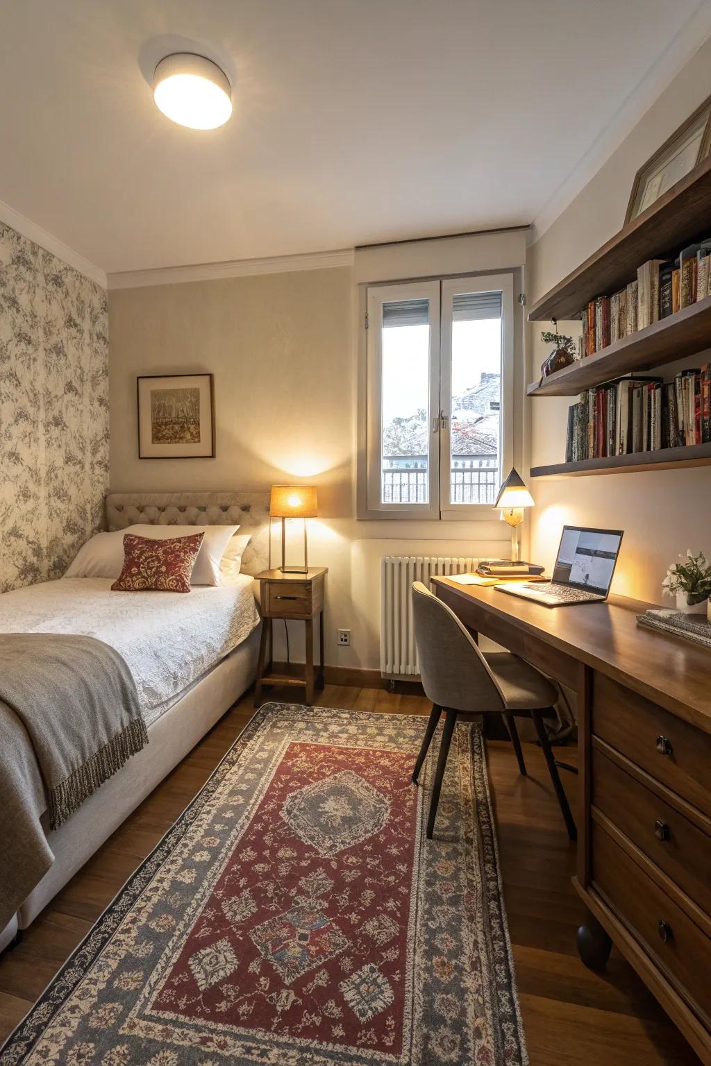 Achieve balance by zoning your bedroom.
