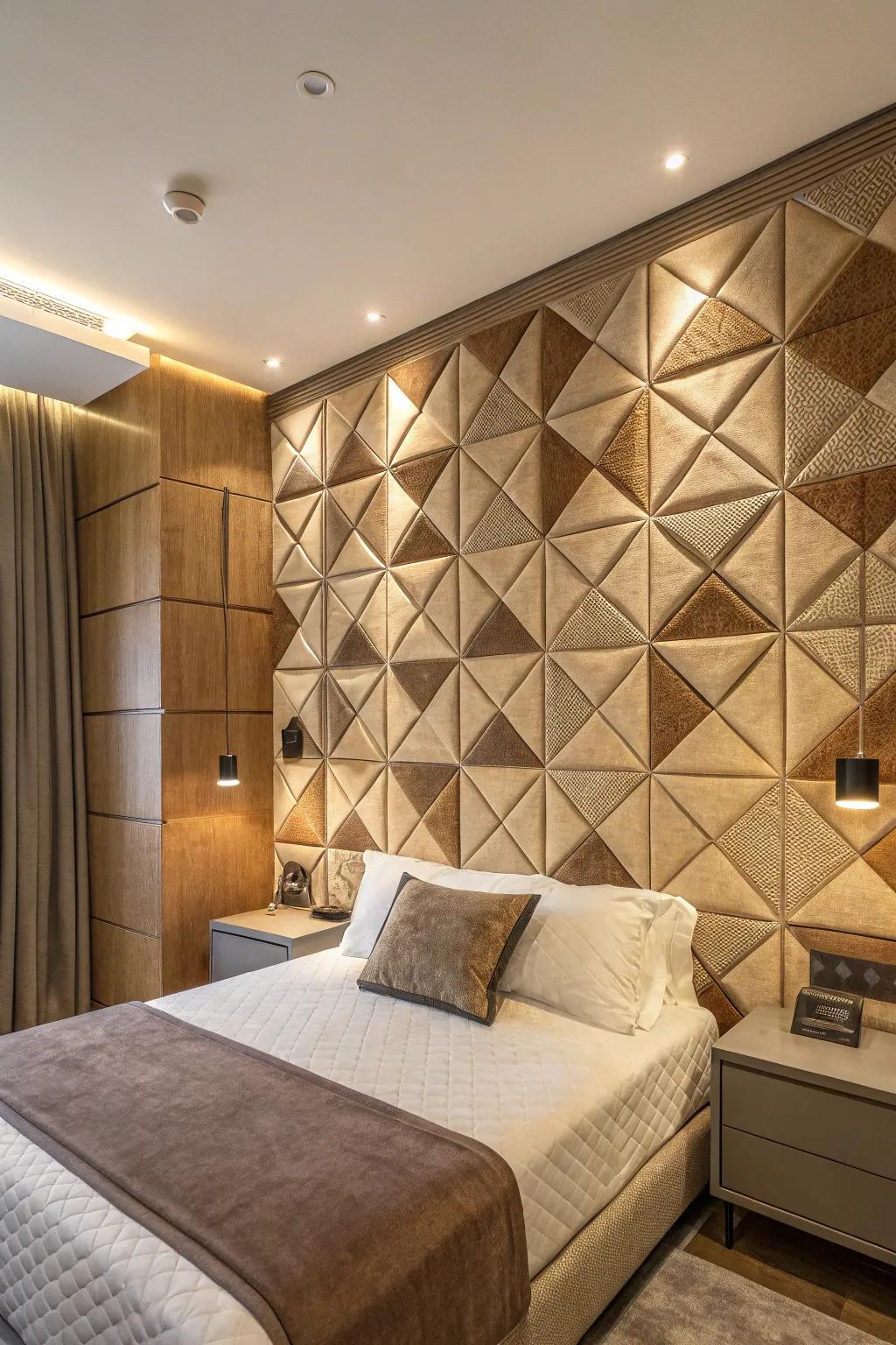 Shaped textured facades bring a modern and spirited bedroom feel.