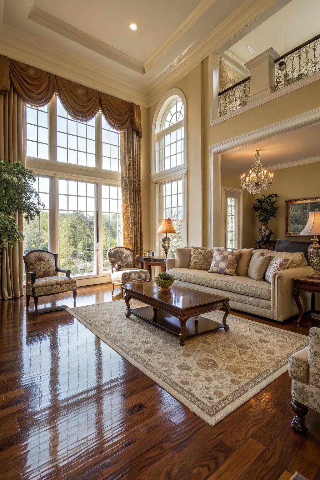 Timber floors offer coziness and sophistication to any living area.