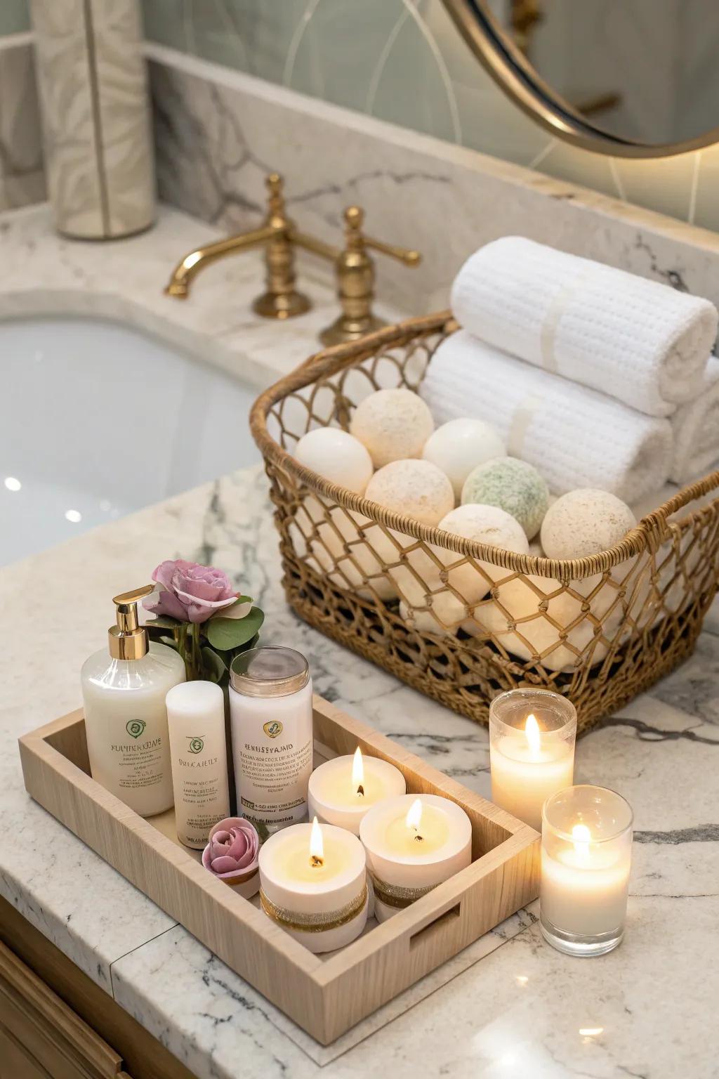 Relax and rejuvenate with a lavish spa day gift basket.