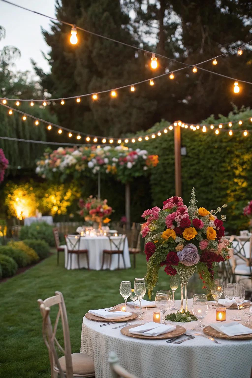 Design a whimsical garden getaway for celebrating a birthday.