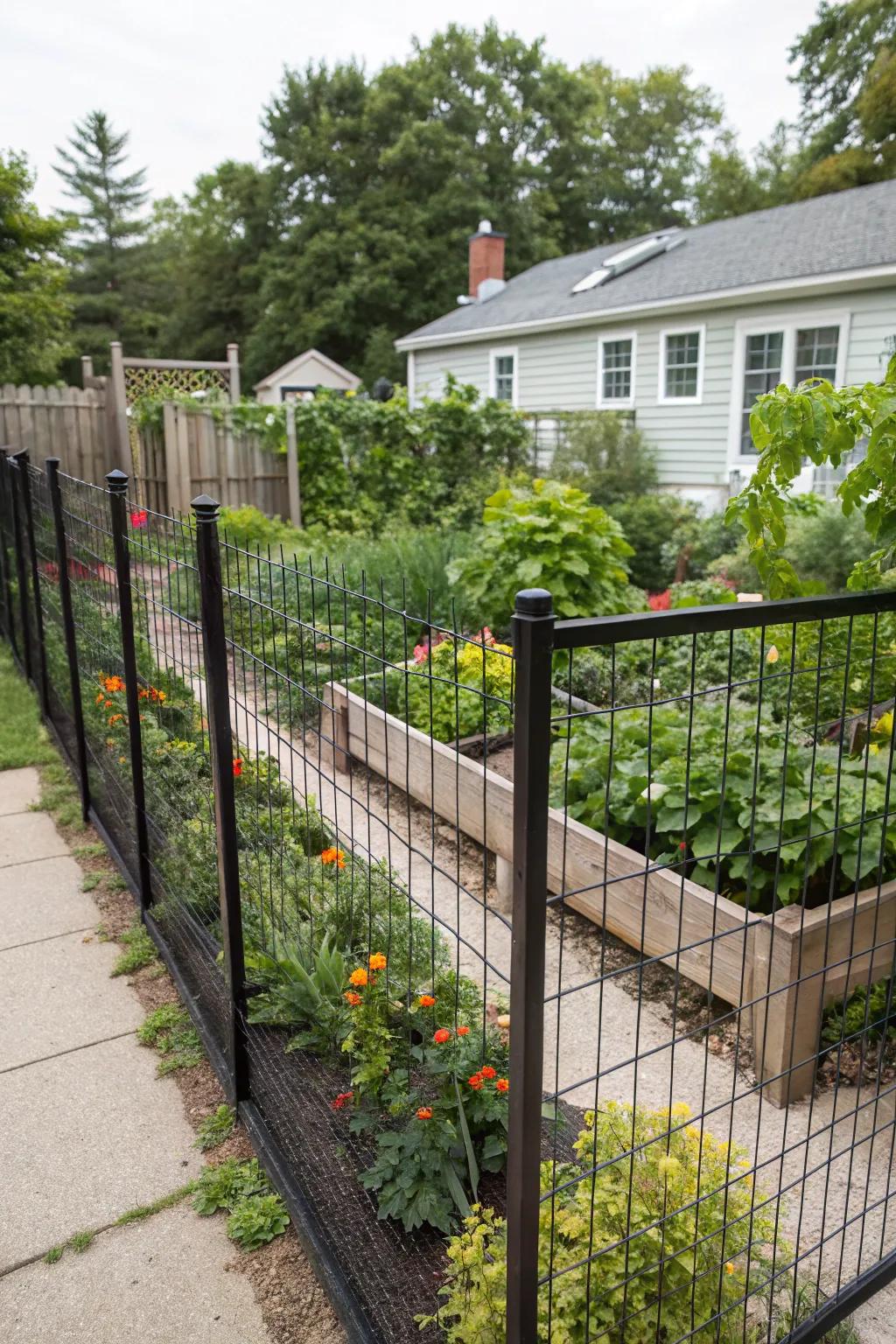 Infuse charm and protection into your veggie patch with a timeless dark metallic mesh border.