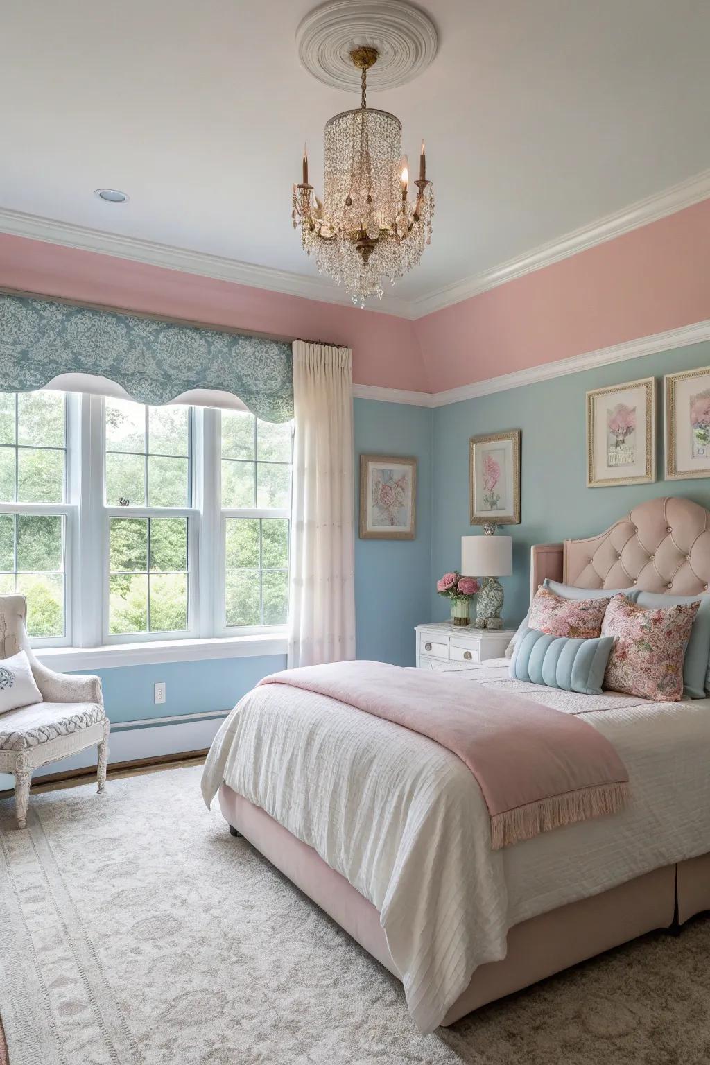 Soft-toned walls create a soothing and appealing atmosphere in the bedroom.