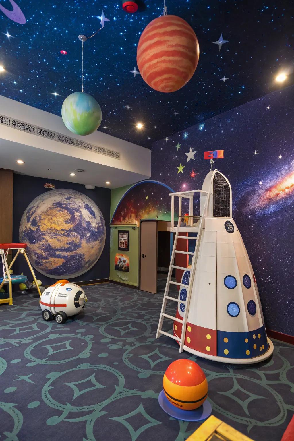 A playroom inspired by the cosmos, pushing the boundaries of the imagination.