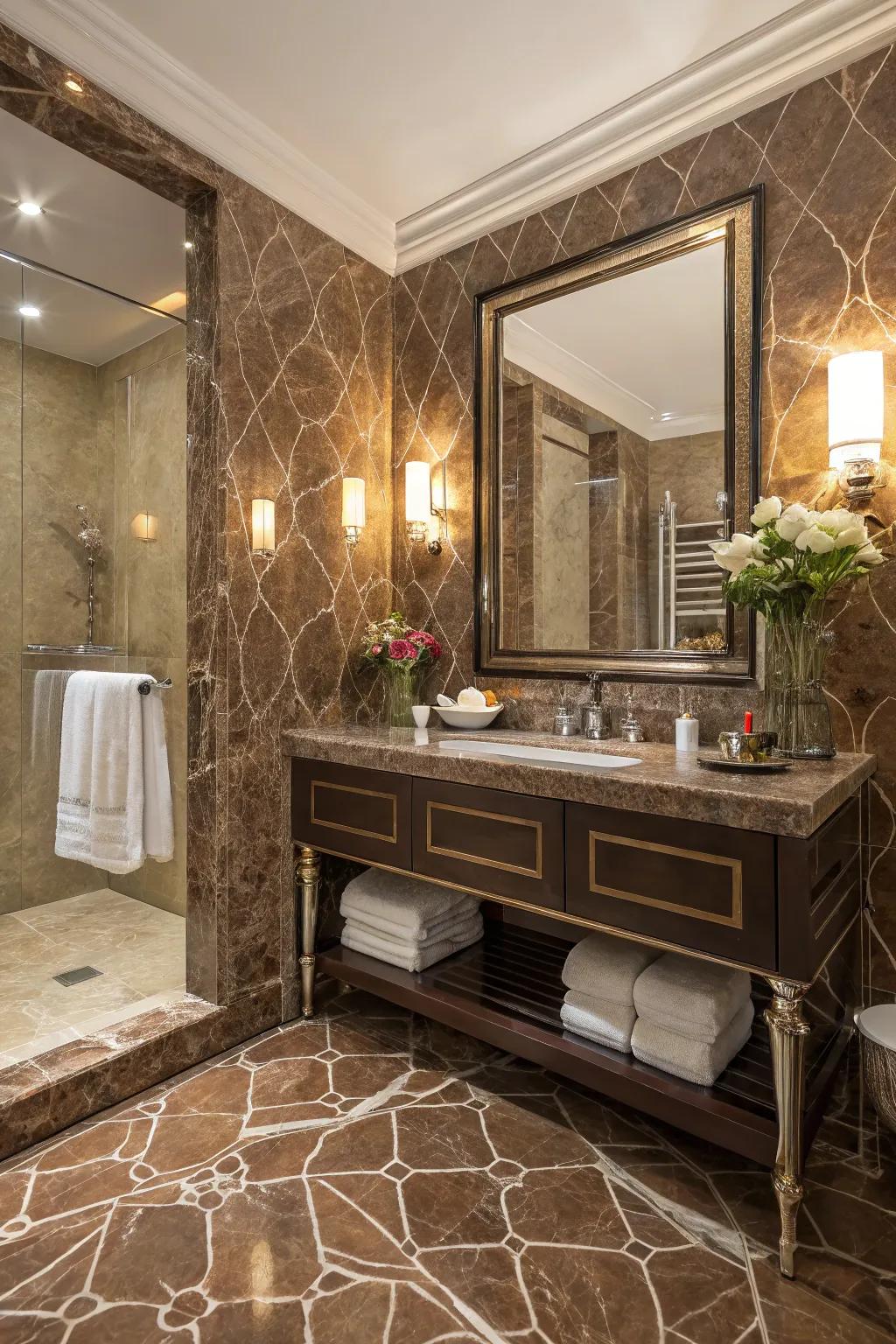 Heighten your bathroom using the exquisite appeal of marble.