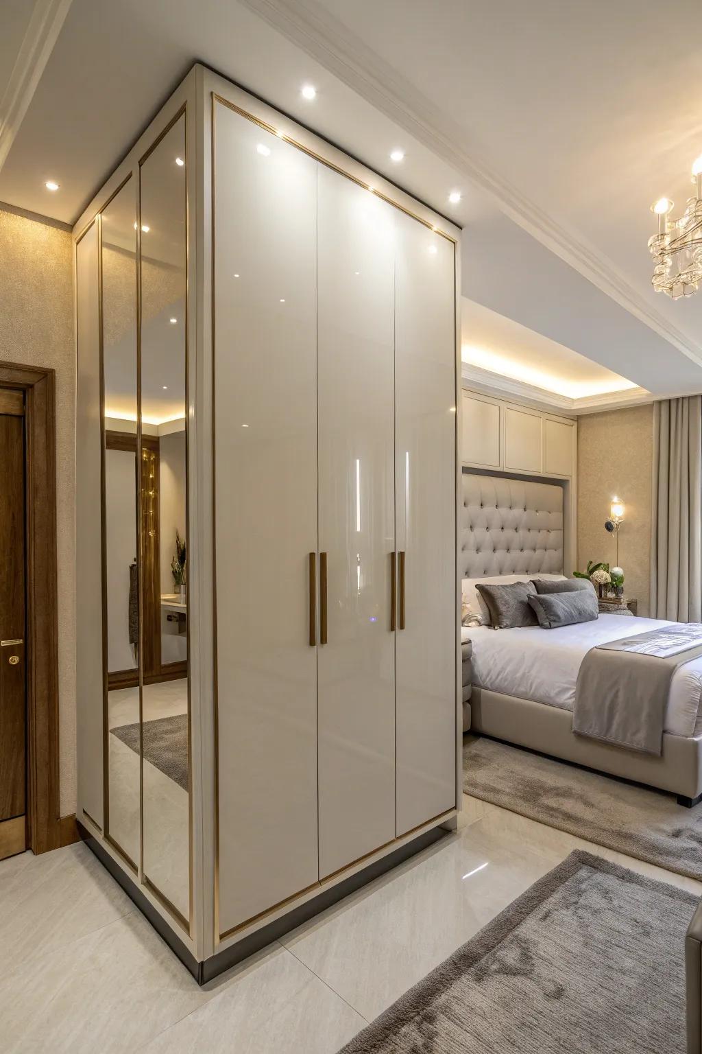 Redesigning corners into practical storage solutions using a bespoke wardrobe.