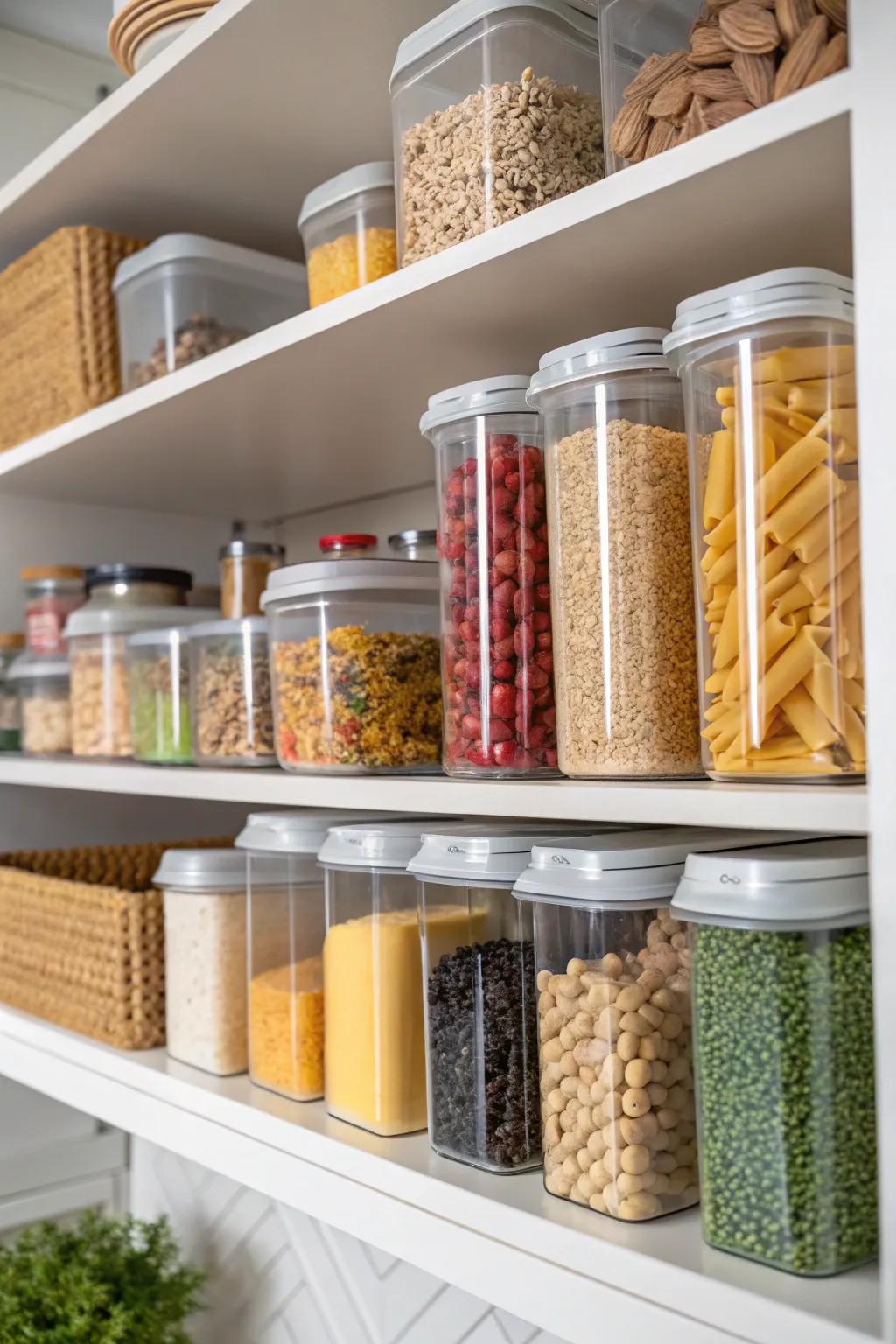 See-through boxes make it simple to spot the foods you've stored.