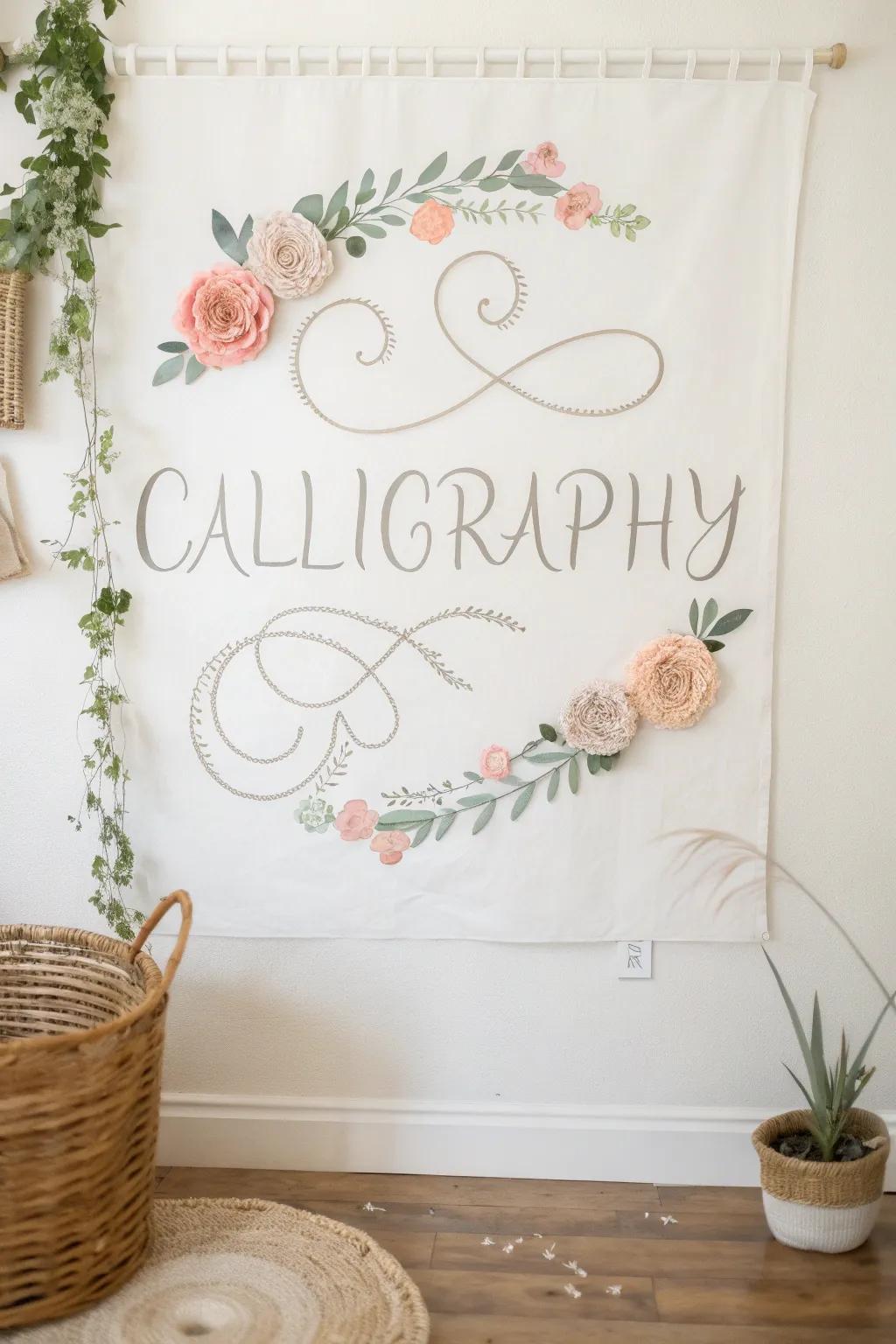 Cherish the beauty of nature with impressive floral calligraphy.