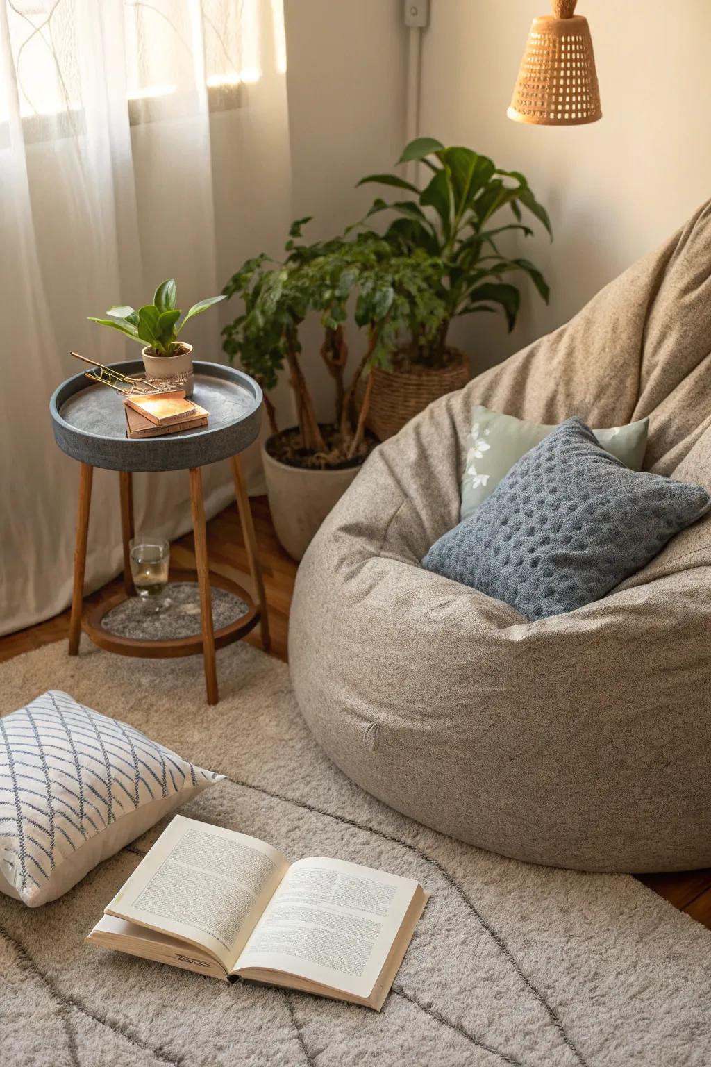 Relax into a soft lounger in your calming corner.