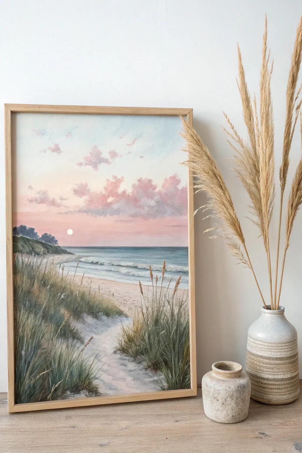 Immerse yourself in tranquility with a minimalist nature canvas, bringing the peace of the outdoors into your beloved home.