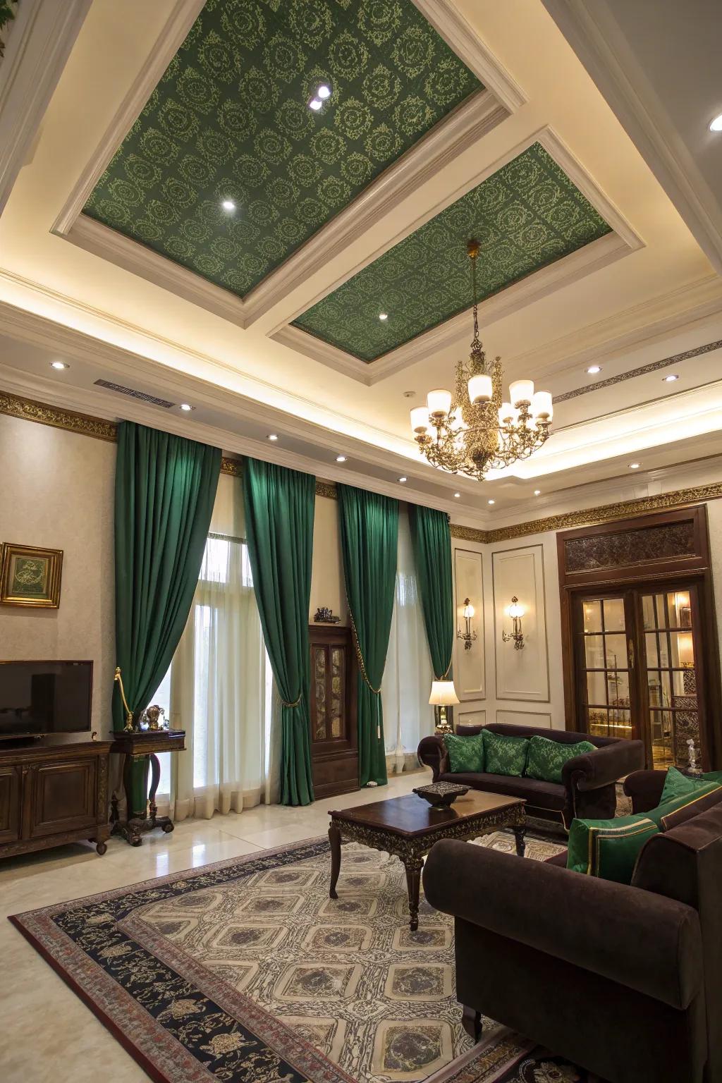 Rich-toned curtains adding a hint of extravagance