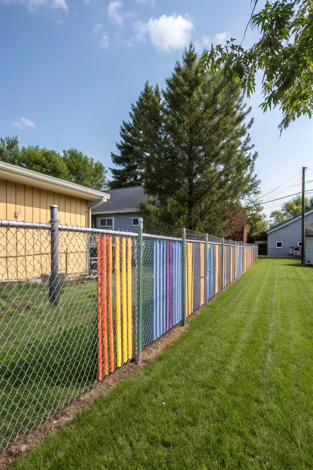 Privacy slats seamlessly blend practicality with artistic charm.