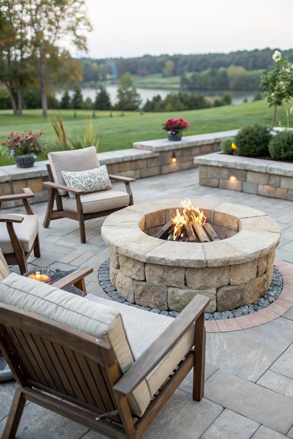 A DIY fire pit can easily become the central point of your patio.