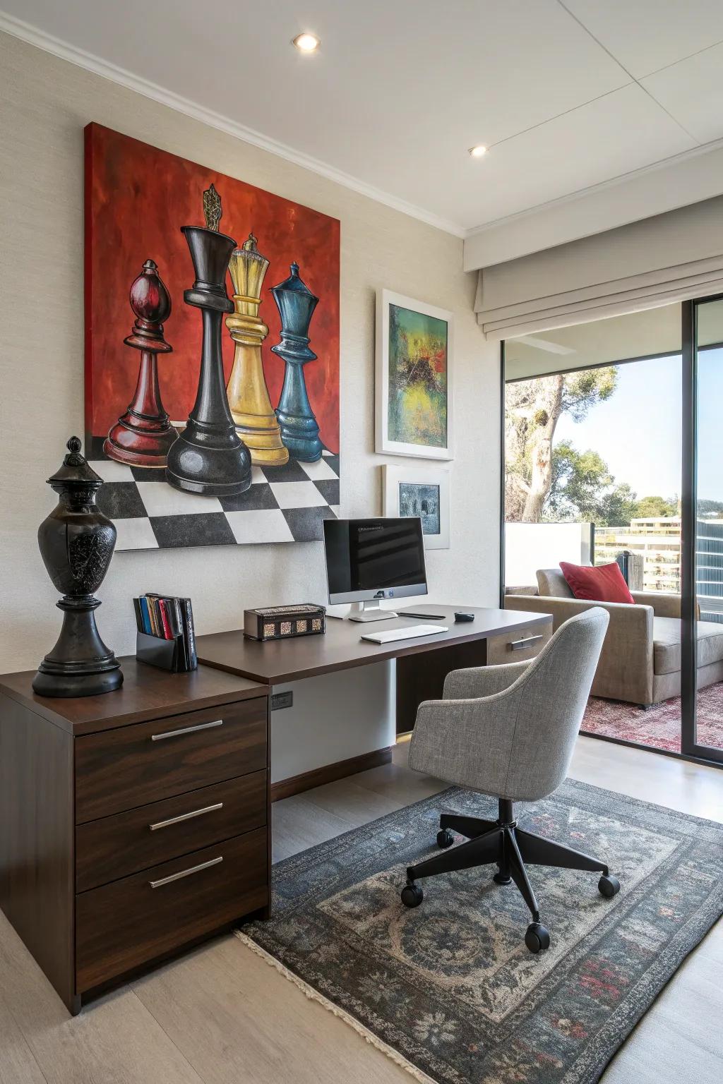 A lively chess artwork has the power to redefine any living space.