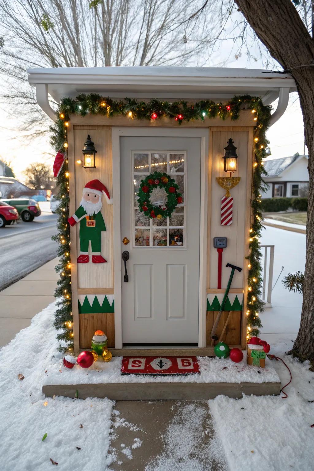 Witness your door morph into a bustling Kris Kringle's workshop.