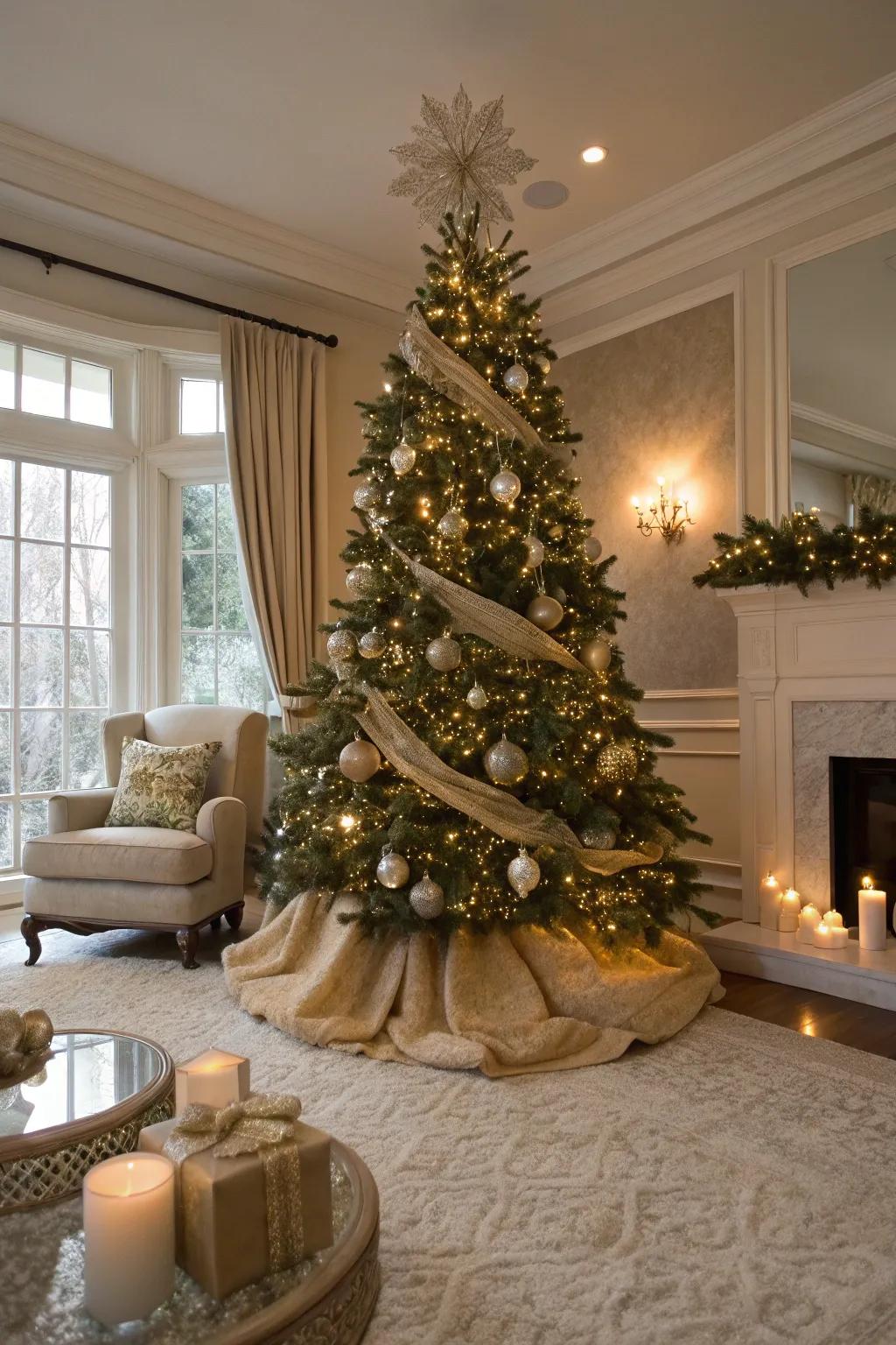 A snug fabric embrace infuses your tree base with comforting warmth.