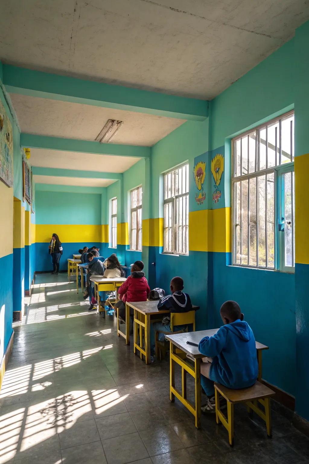 Lively colors infuse vibrancy into educational spaces.