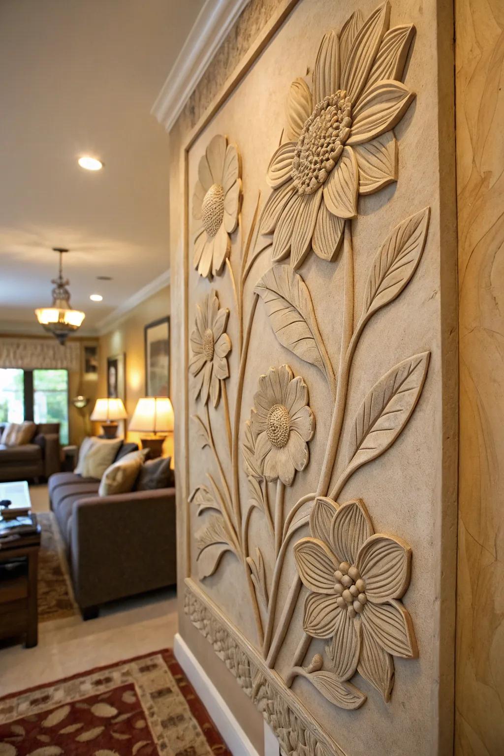 A dynamic floral clay impression, bringing a part of the natural world inside.