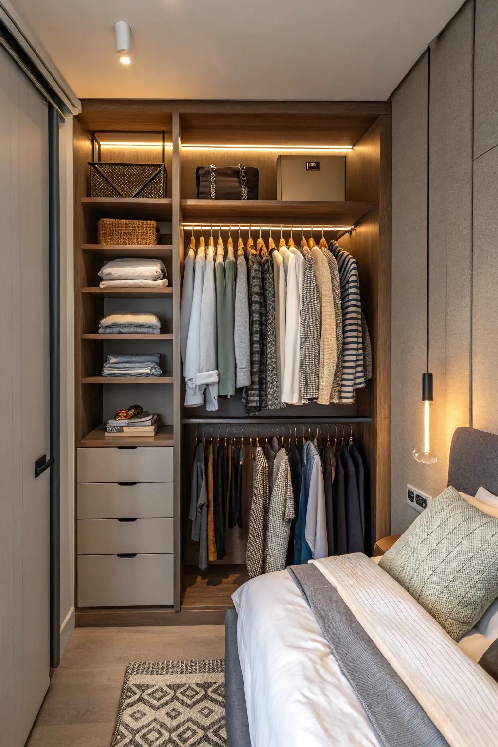 Hanging organizers maximize every inch of vertical space.