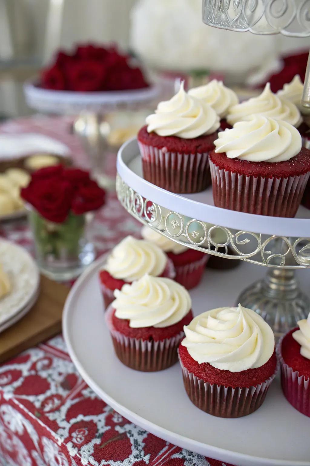 Delicious scarlet indulgence treats adding a splash of color to the sweets selection.