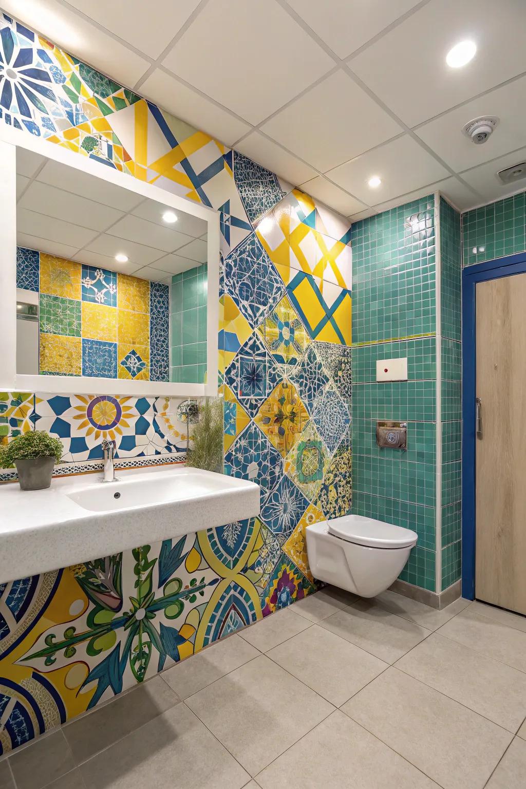 Dazzling tile designs transform your bathroom into a personal gallery.