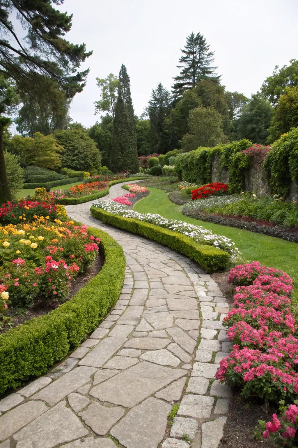 Rock walkways invite exploration and bring charm to commercial landscapes.