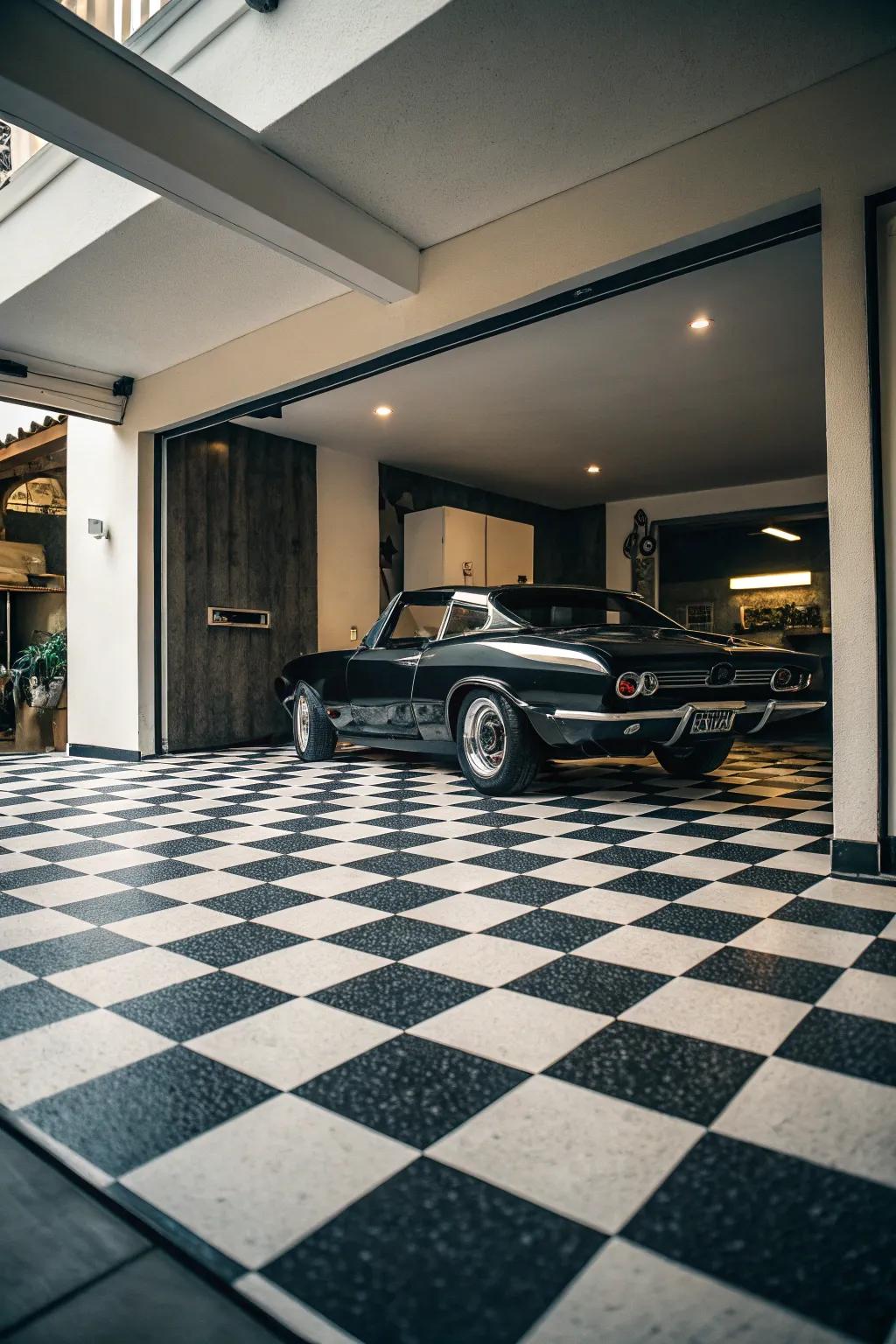 The classic black and white checkerboard offers enduring appeal and refinement.