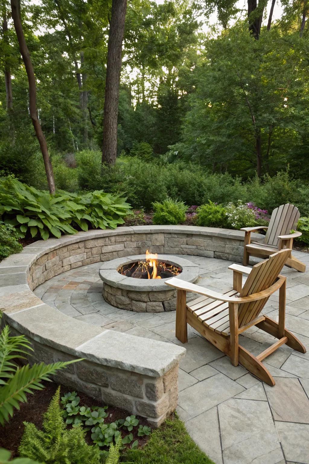 Fieldstone ring fire pits introduce a natural, classic feel to any outdoor area.