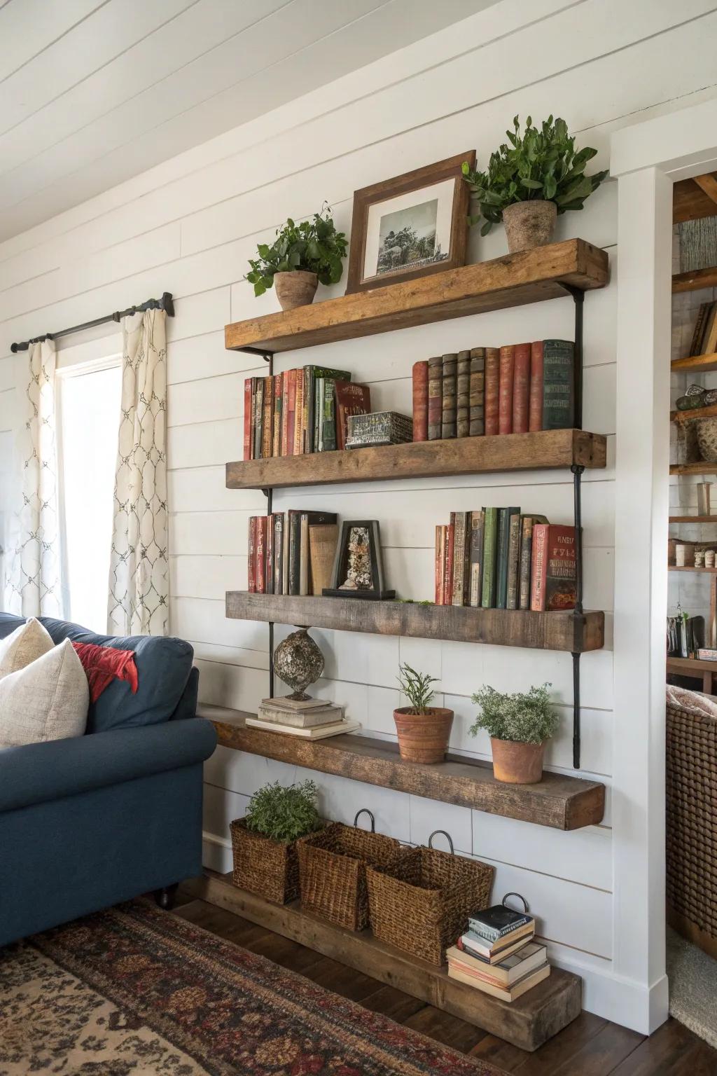 Recycled wood brings a hint of countryside refinement to any setting.
