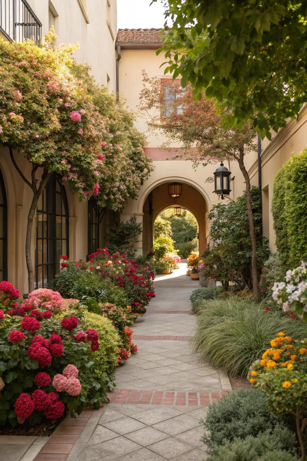 A splash of greenery and blossoms to rejuvenate your entryway.