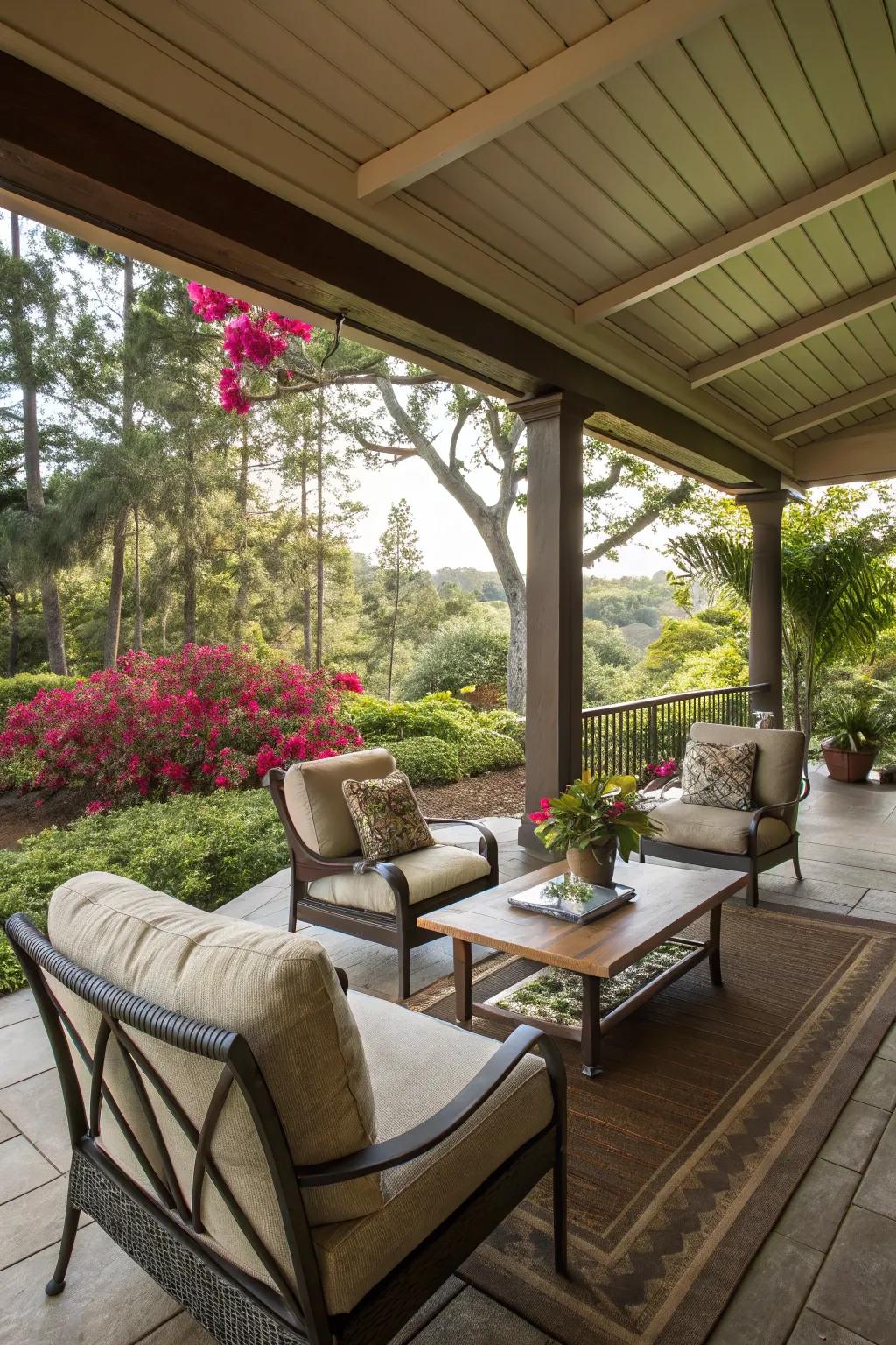 Craft a snug seating space ideal for relaxation and social gatherings.