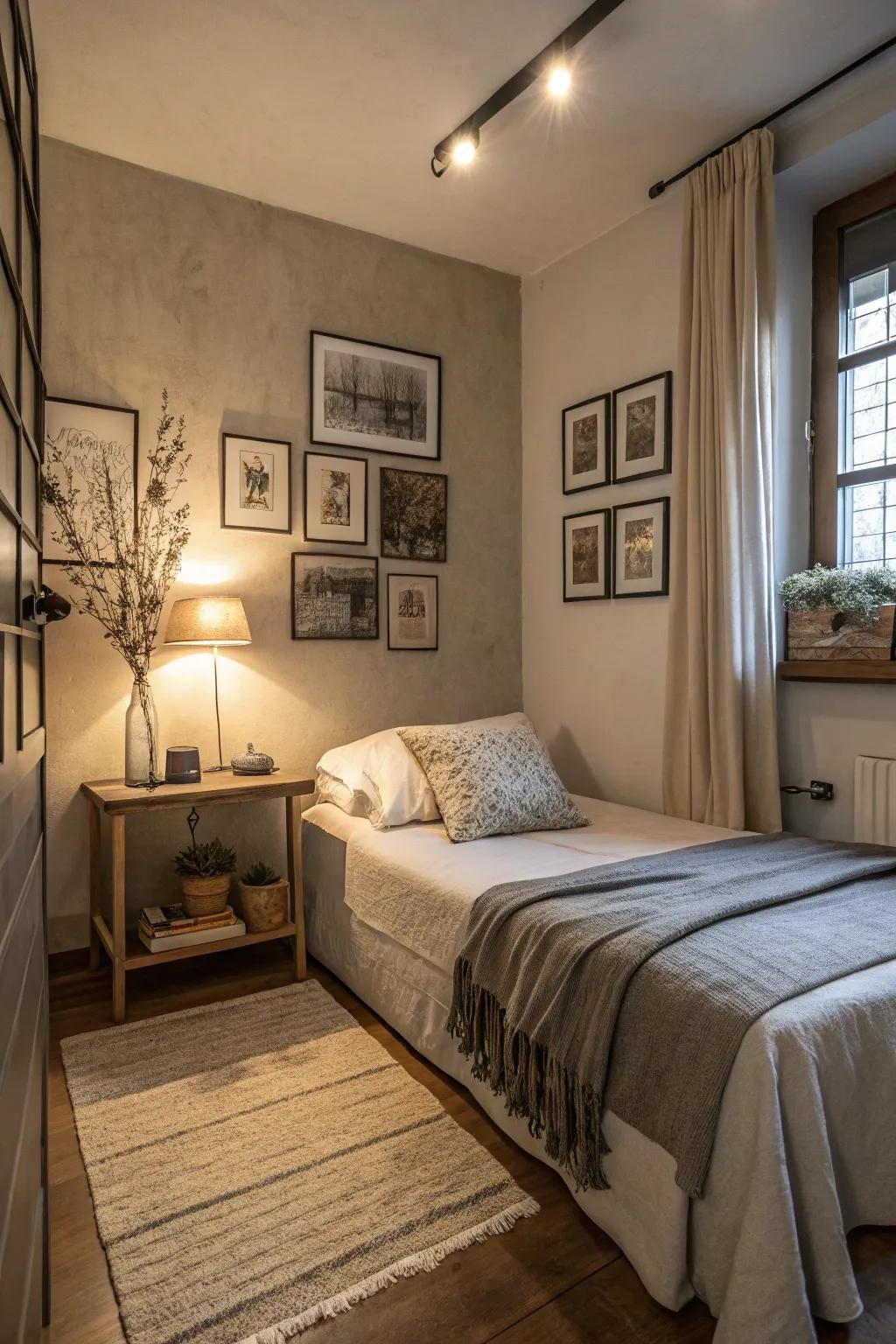 Calm hues shape a tranquil setting in stylish, up-to-date compact sleeping spaces.