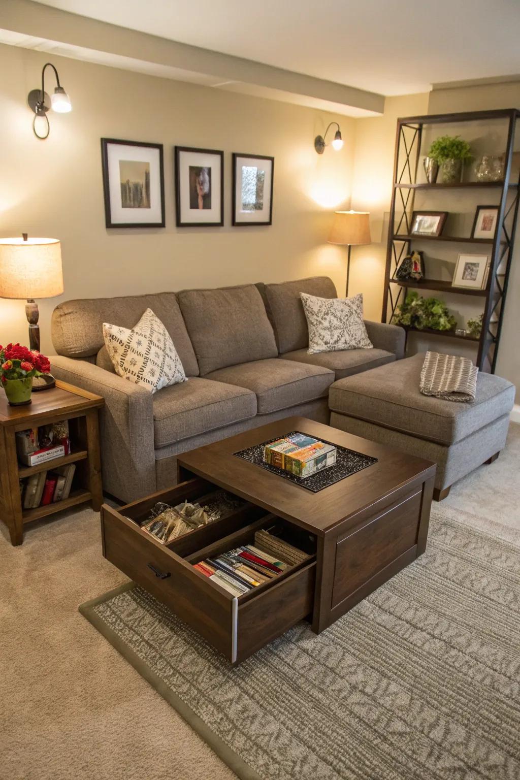 Multifunctional furniture adds versatility to small spaces.