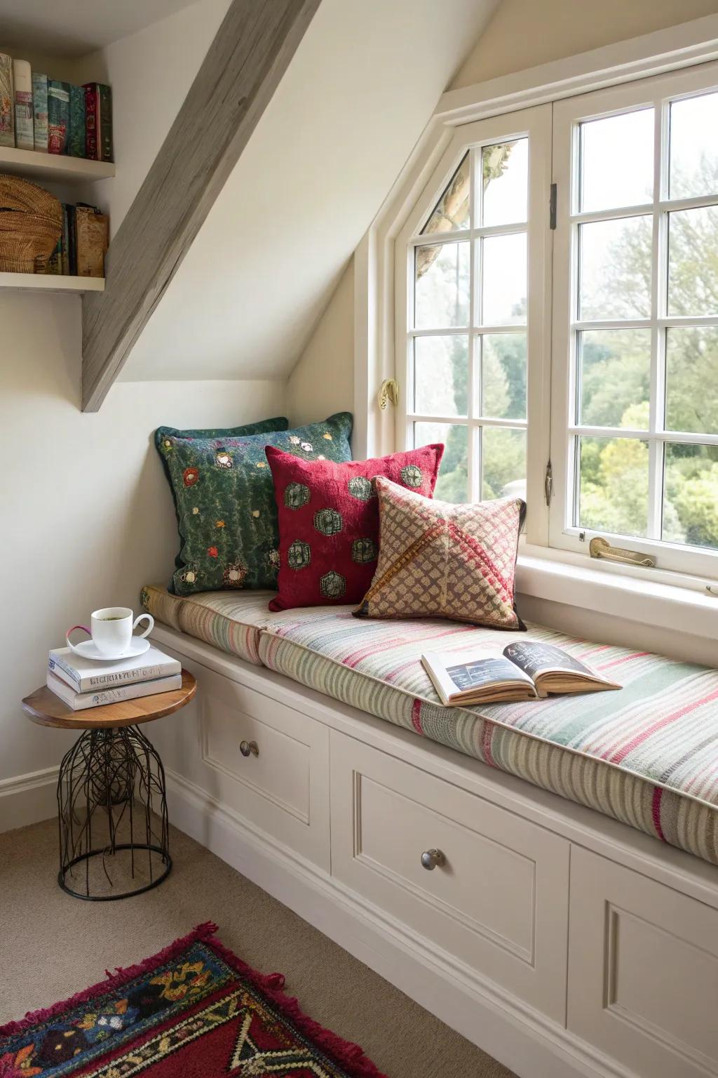A snug seating space is ideal for unwinding with a captivating book.