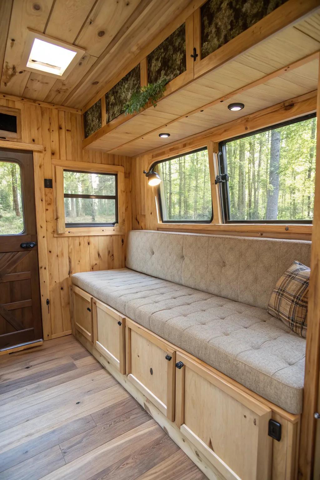 Comfortable seating is critical for a tranquil and pleasant time in your hunting shelter.