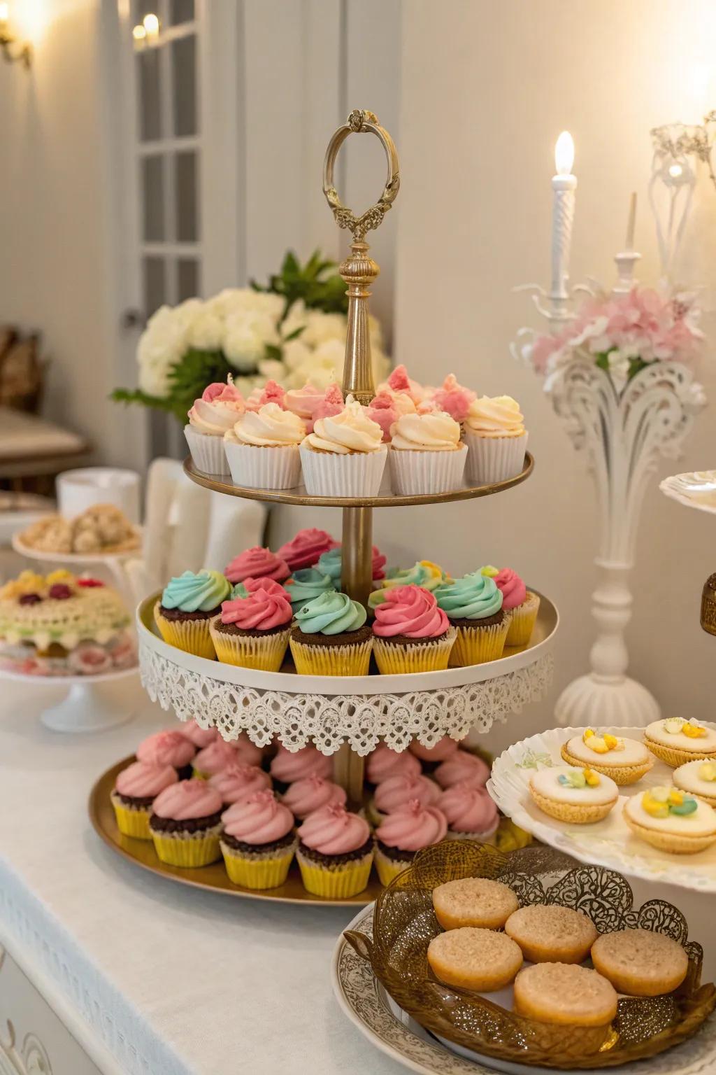 Multi-level displays bring height and sophistication to any dessert arrangement.