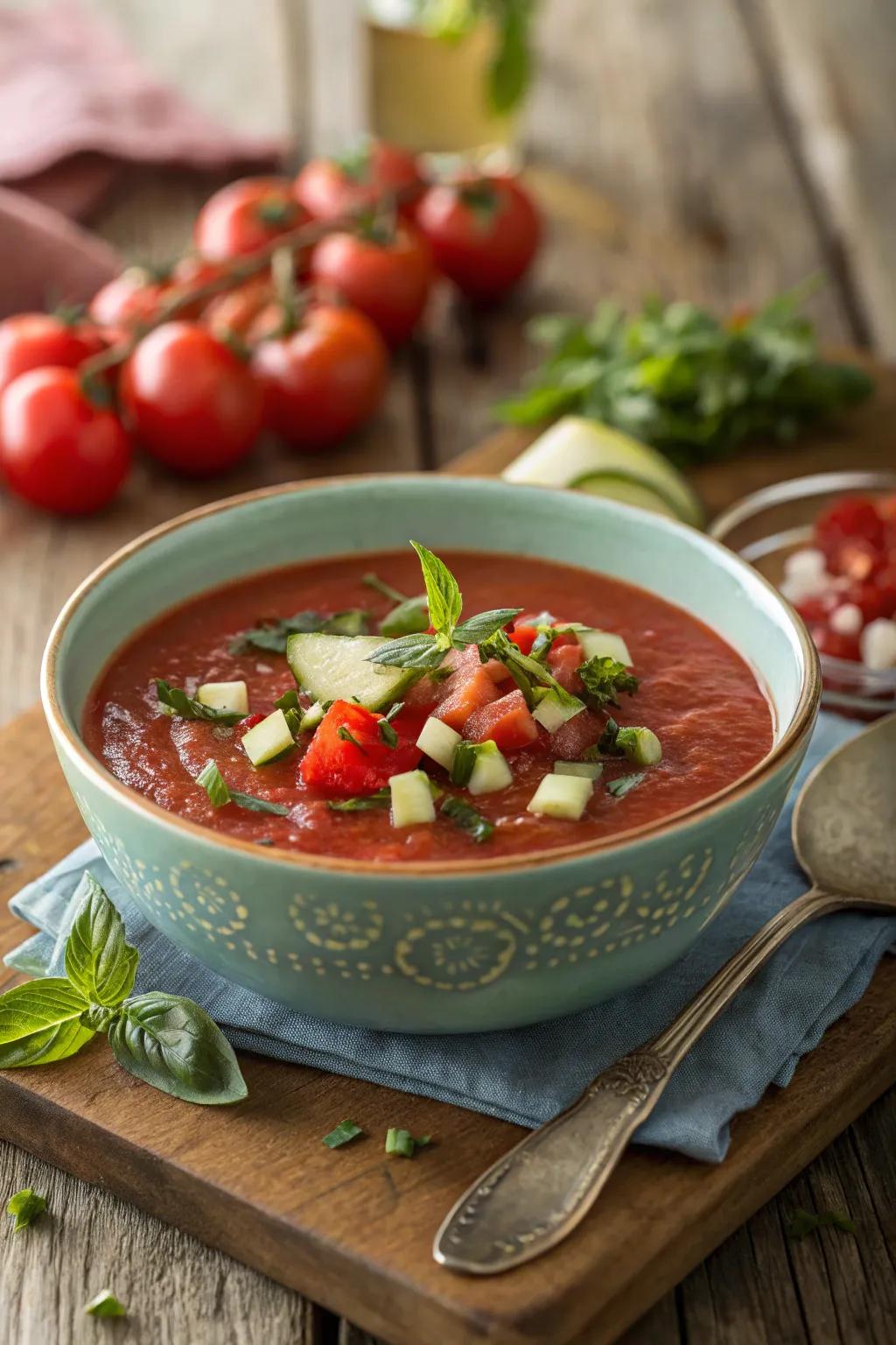 Stay cool with a bowl of revitalizing gazpacho, a summer classic.